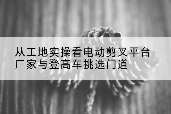 港口电动剪叉升降平台厂家-从工地实操看电动剪叉平台厂家与登高车挑选门道
