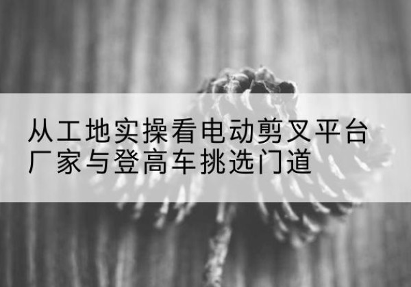 港口电动剪叉升降平台厂家-从工地实操看电动剪叉平台厂家与登高车挑选门道